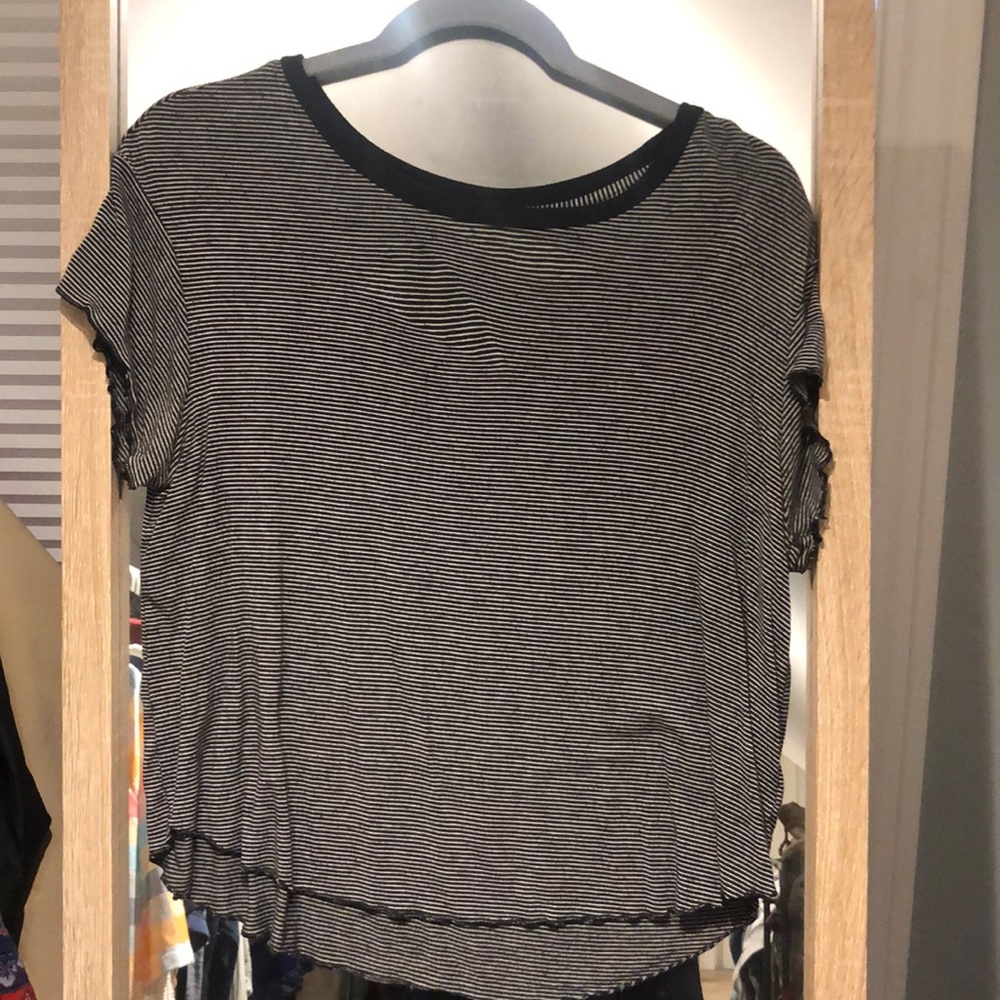 black & white stripped shirt